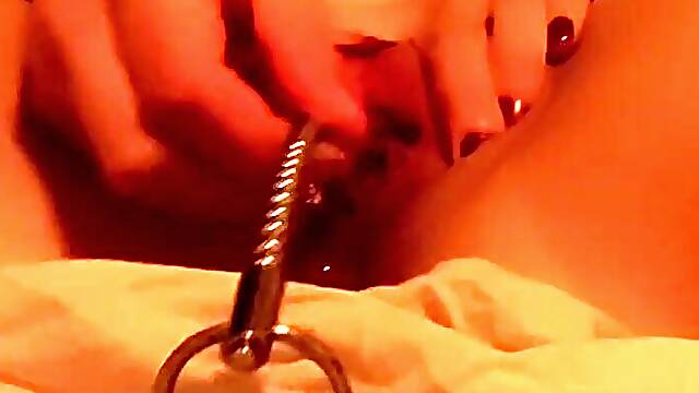 Oozing whilst sounding my urethra with ribbed weenie
