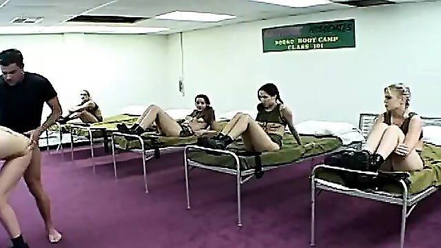 Hardcore Gang fuck at the Boot Camp