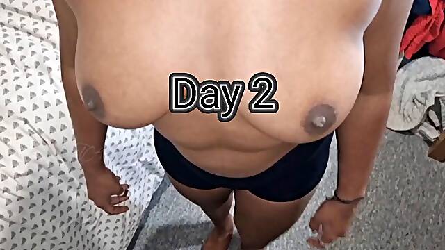PEEING in My Thong and Making Him Sniff and Lick My messy slit and backside - 4 Days Unwashed