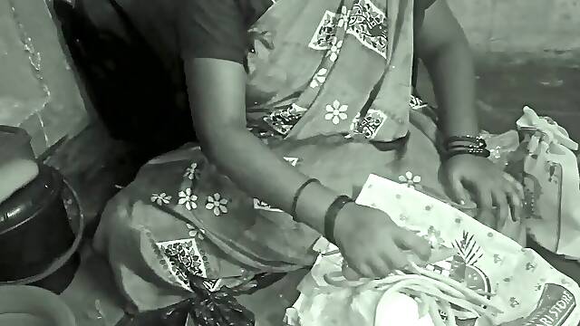 Aunty Home working udders pressing in spouse