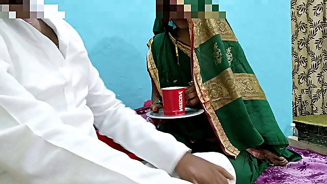 Father in low called on the pretext of drinking tea and fuck