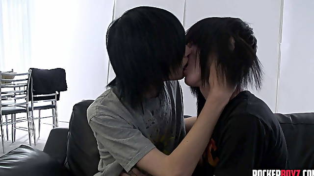Horny Emo Twinks Strip Down And Fuck On Sofa