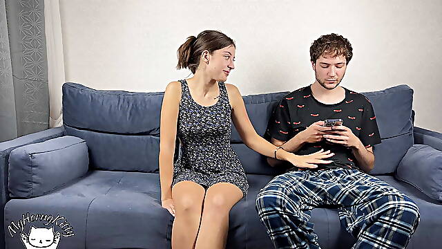 Step Sister Aroused Step Brother! She Want Suck And Masturbate His Big Dick To Taste His Cum