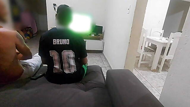 I had to have sex with my husbands friend because of a bet, but I got horny and ended up doing DP...