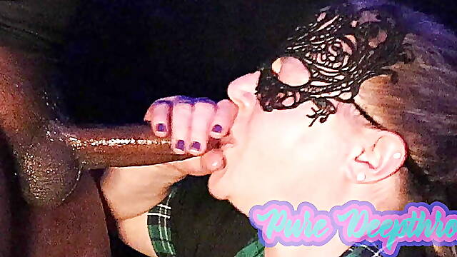 Shoving my roommates cock deep in my bbw throat pie
