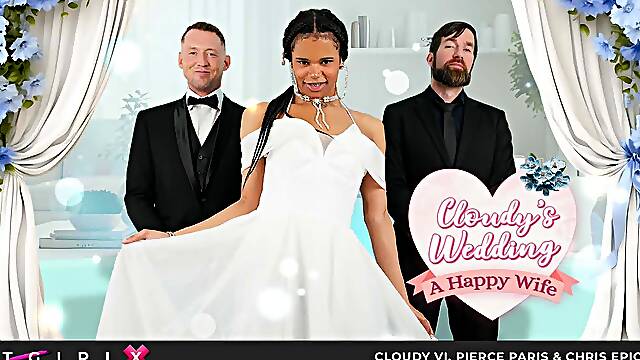 TGIRLS XXX - Cloudy Vi Gets Threesome On Wedding Day