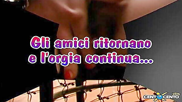 A group of sex-hungry swingers uses roulette as a soft bed for their perversions