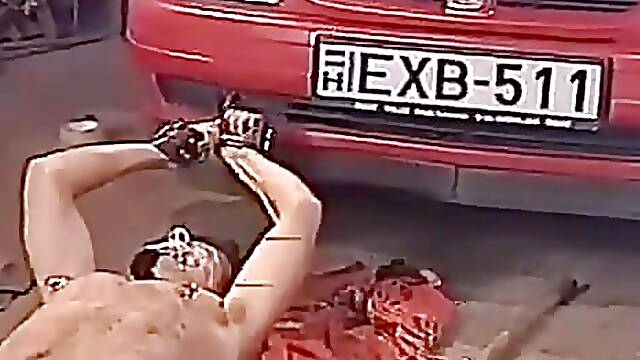 Rough Series 043 - Femdom maltreating car mechanic