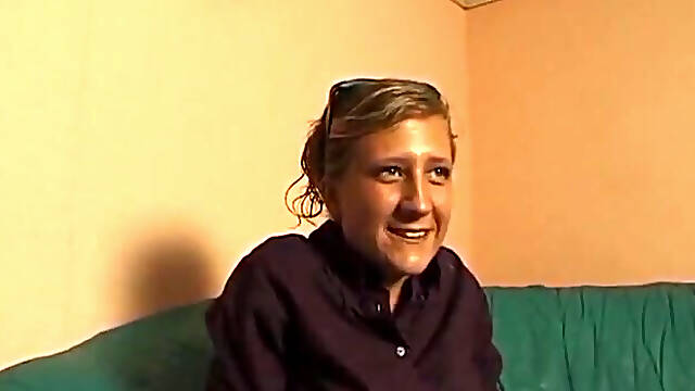 Shy girl Maria in her first casting