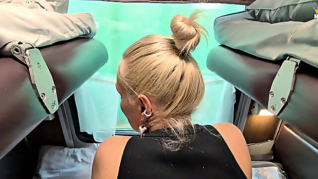 Slut wife seduces neighbor on train
