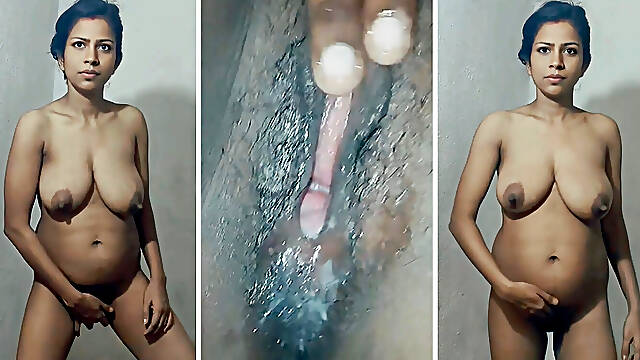 Self fucking by finger dropping water of pussy
