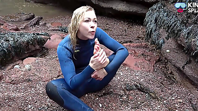 Salty Wetsuit Toe Sucking Slut