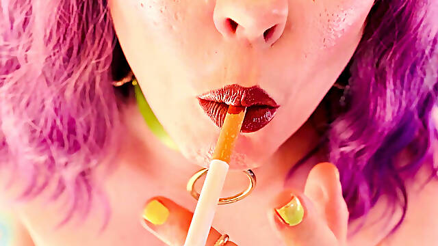 The Lovely Miss Tina Snua Smokes A Cigarette With Dangles, Drifts &amp; Close Ups