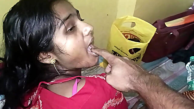 Desi Wife in Red Dress Gets Oiled Ass &amp; Hard Doggy Fuck - Homemade