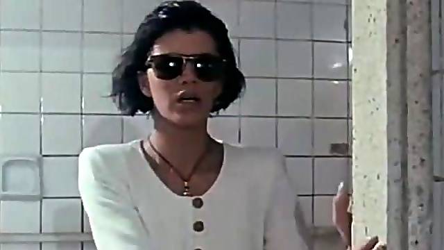 Blind woman at the bath house -- Euro vintage