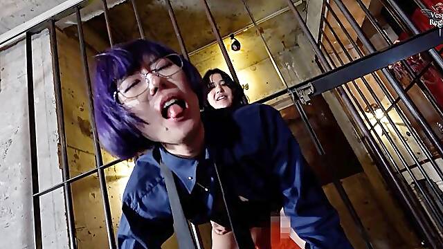 Japanese Pervert Prison Guard Ayumi Gets Fucked in the Ass By Female Prisoner; Crimson Cage Part 1