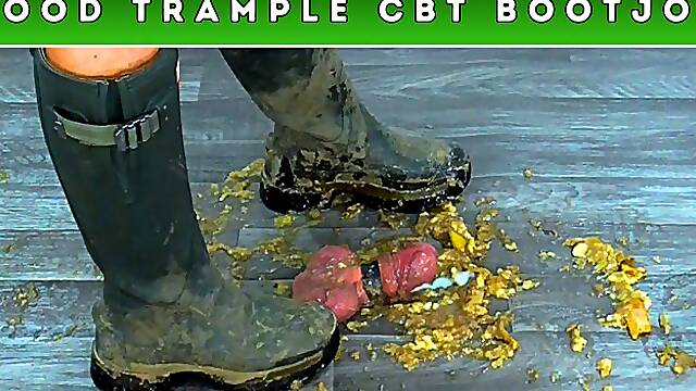 Bananas, Boots & Balls - Smashing Your Cock & Balls Under My Dirty Hunter Wellies (191) - Dick Cam - Boot Boots Trample Trampling CBT Food Crush Crushing Bootjob Footjob Shoejob Cumshot