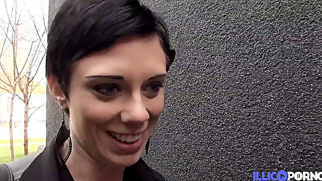 Cute french brunette Stephanie butt fucked by huge black cock