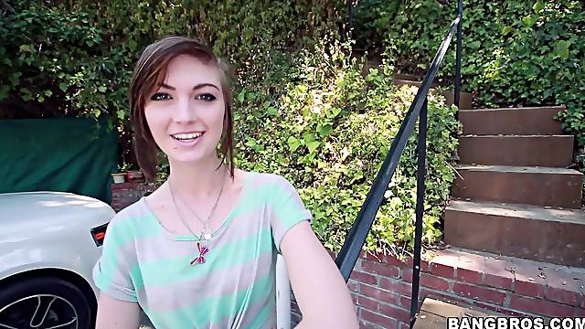 Pale girl Alana Rains gives head and gets fucked by a black dick