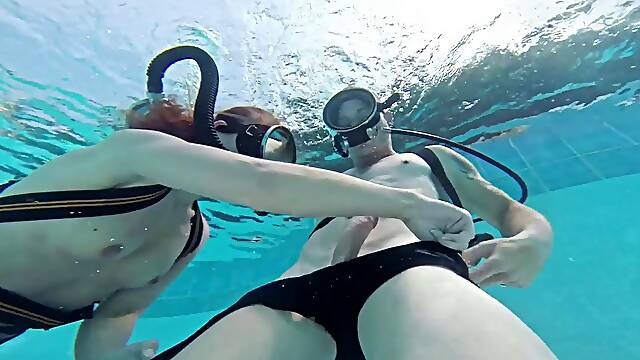 Teen manga girl pleasured with a big hard cock underwater