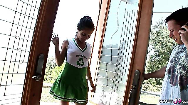 Latina Cheerleader Skinny Teen Jynx Secretly Banged by Step Dad