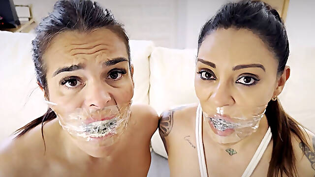 Latina X Lula Lu Damsels Panty and Tape Gagged, Bound and Hogtied 4K