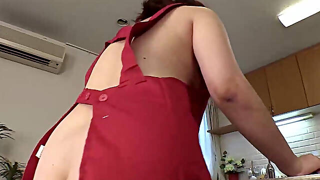 Big Tits Wife Enjoys Sex in a Naked Apron