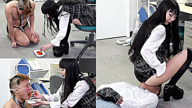 Rubber Panties Facesitting and Chili Pepper Rice, Masochist Can't Escape Rubber Ass, Made to Eat Very Spicy Chili Pepper Rice