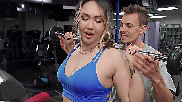 Busty babe Tomie Tang spraeds legs to be fucked in a local guy